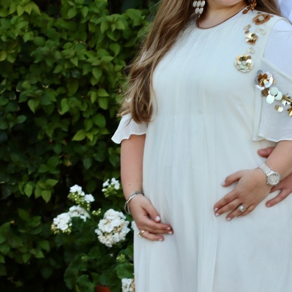 Asos maternity embellished cold shoulder dress - Picture 4 of 5